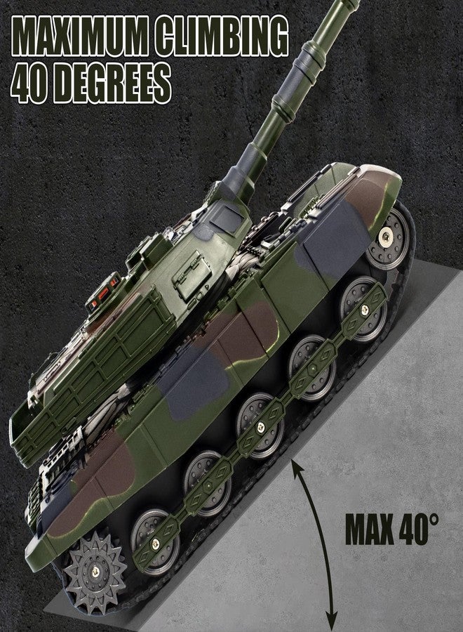 Supdex 1/28 RC Battle Tank Set, Remote Control Army Toy That Shoots for Kids and Adults, 2.4G Military Tank Model Toy for Boys Age 6+ Years Old with Sound and Lights - Image 5